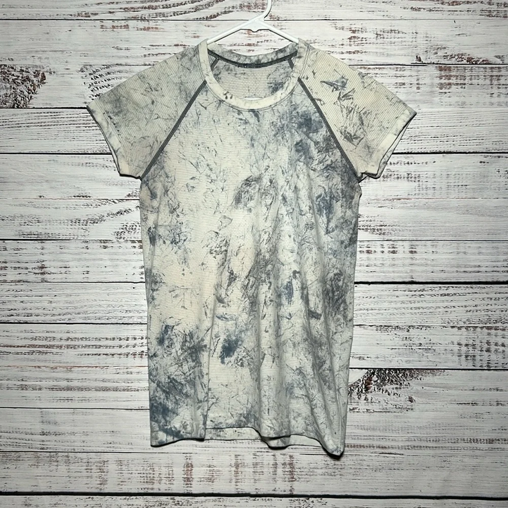 Lululemon Swiftly Tech Short Sleeve 2.0 MultiDye Multi Dye White Grey Black 8